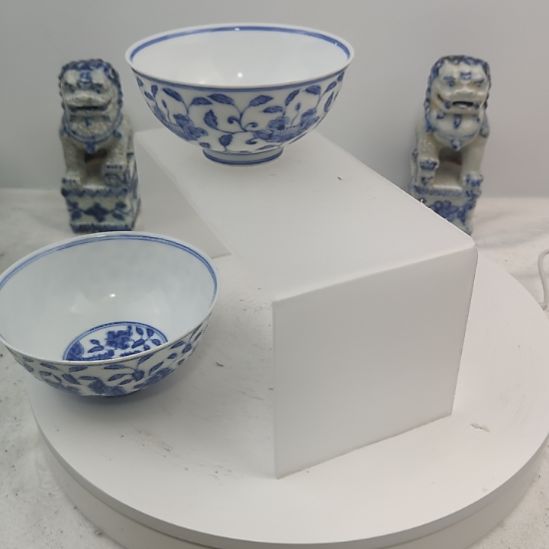 m***毛其他陶青花花卉碗一件全品