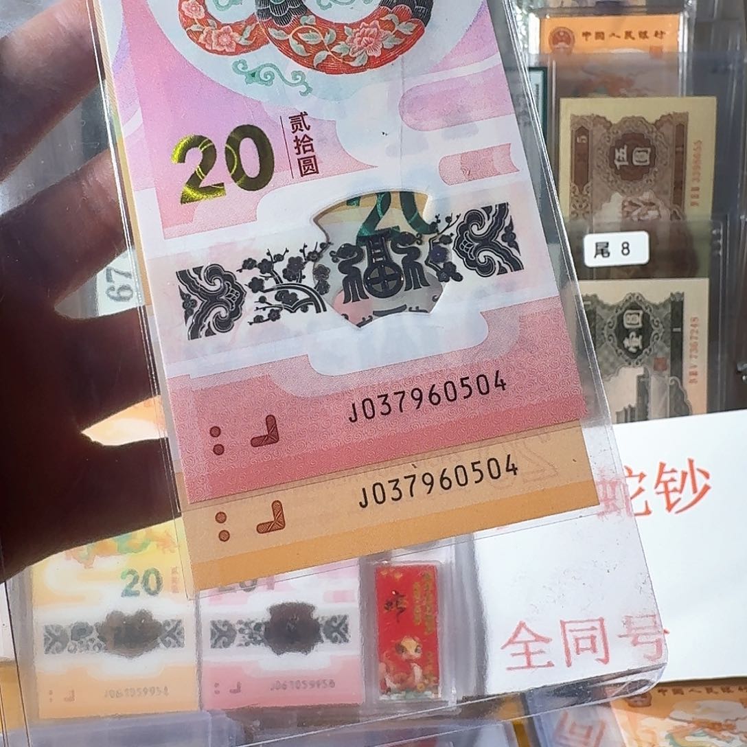 塑料龙钞蛇钞全同号组合037960504裸啊啊啊