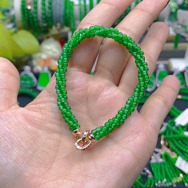 翡翠手链未镶嵌麻花手链