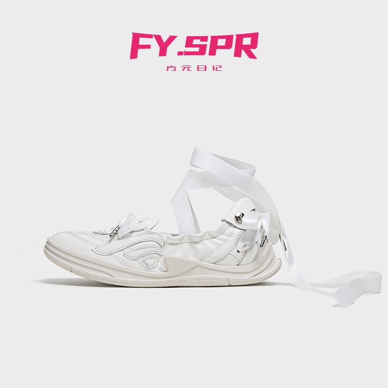 方元日记FYSPR 羊皮平底浅口小香风芭蕾风蝴蝶结绑带芭蕾休闲鞋女