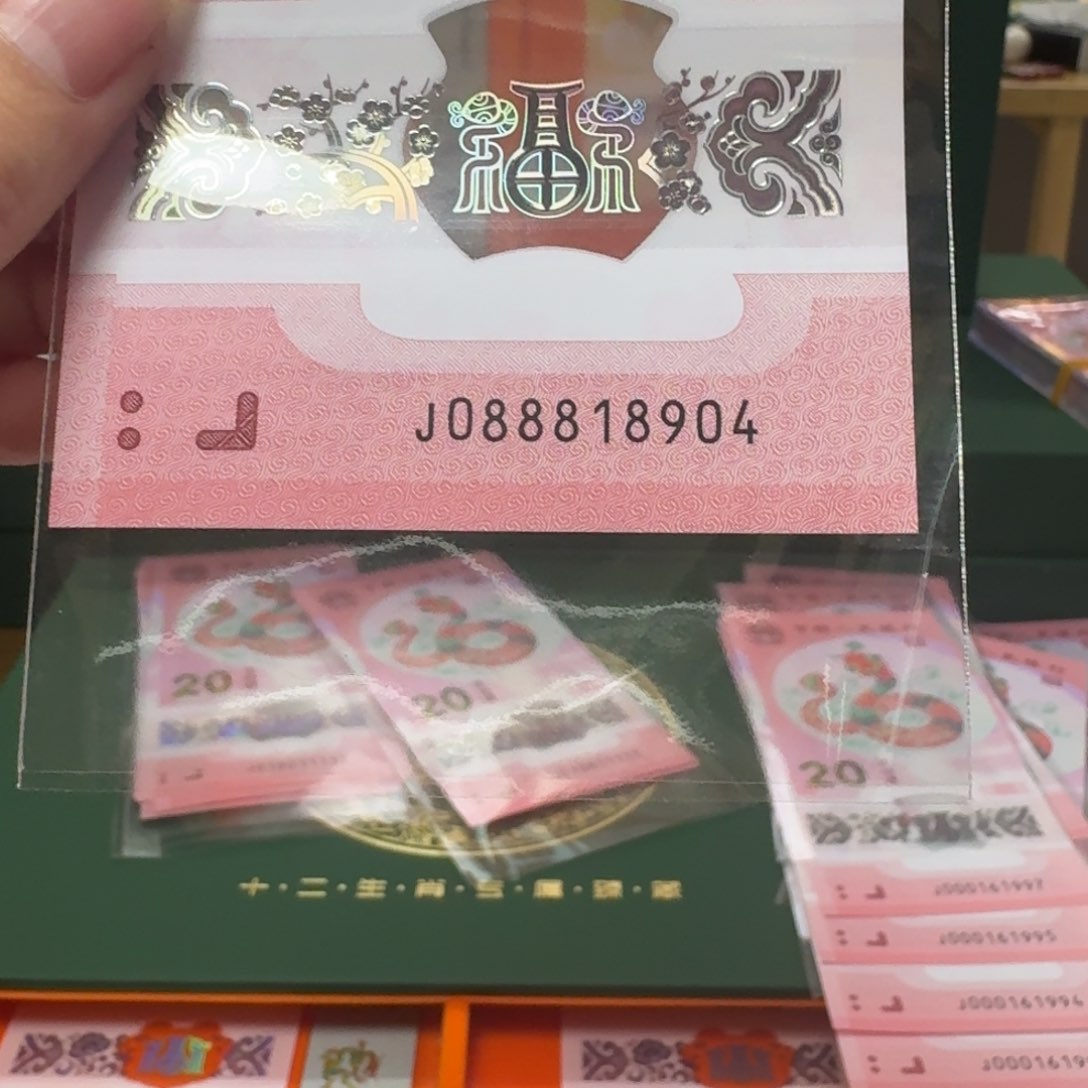 塑料蛇年纪念钞J088818904