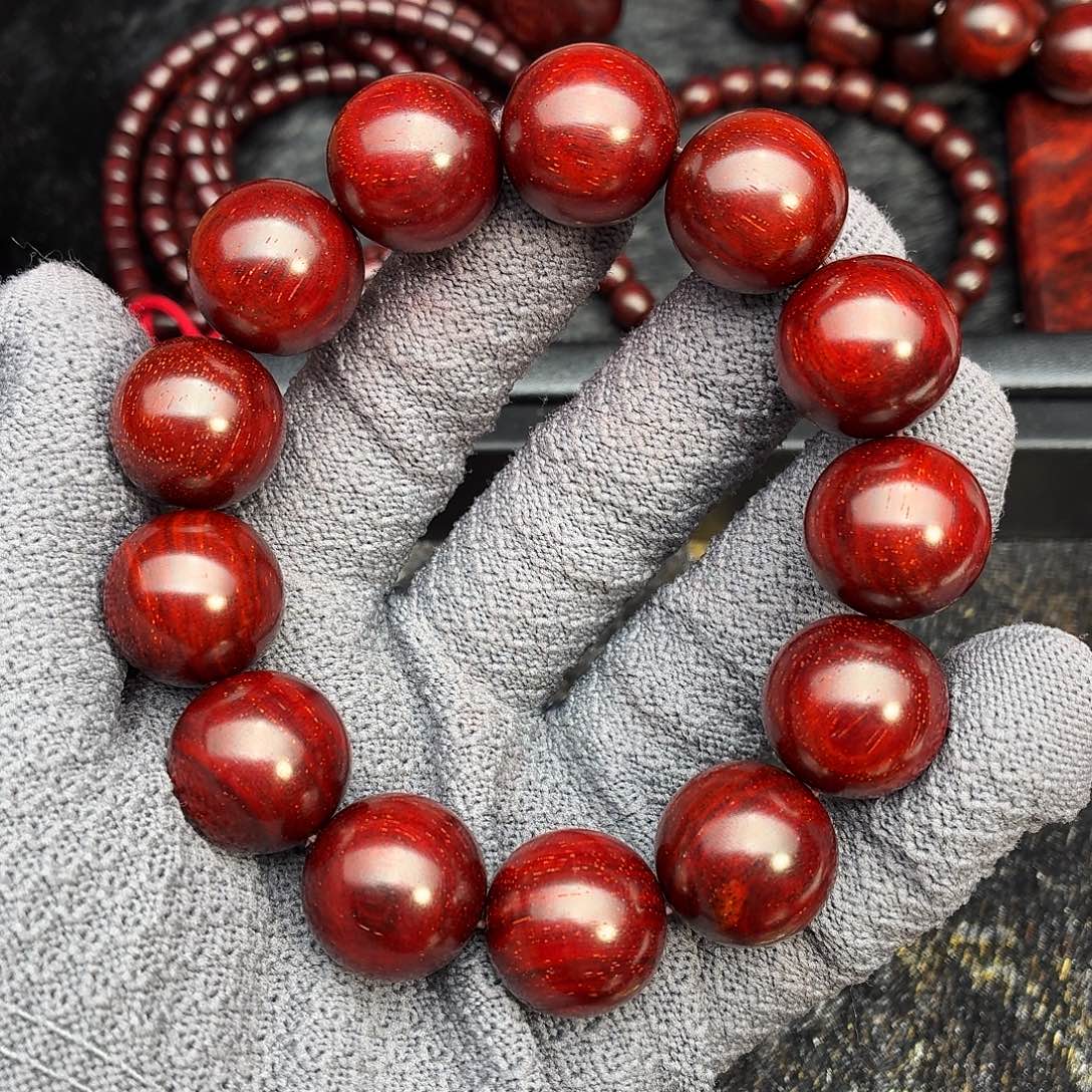 a***o小叶紫檀手串/手链顶泥带金星原汁原味