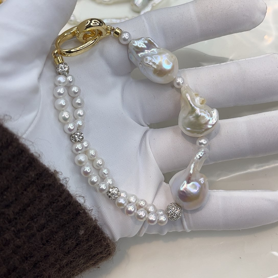 淡水珍珠耳饰合金