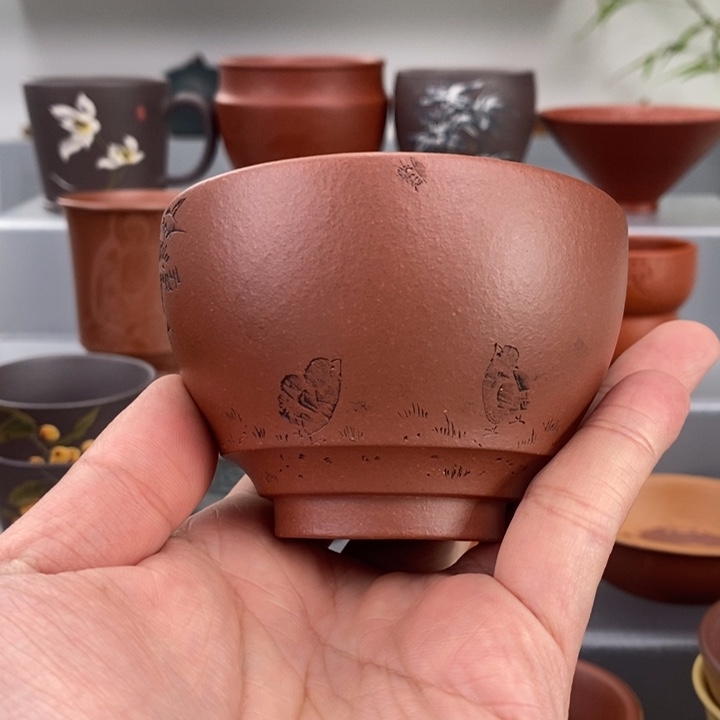 紫砂茶杯宜兴紫砂主人杯