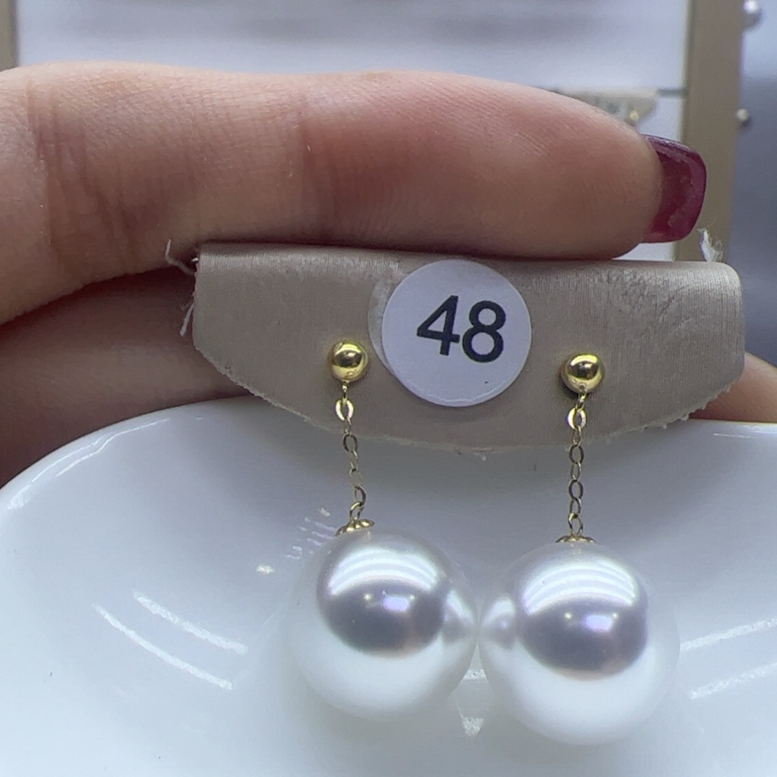 淡水珍珠耳饰18K金镶嵌