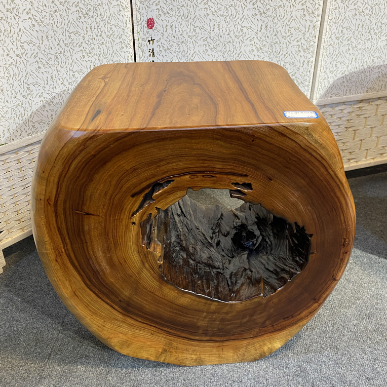 香樟木整体底座花架凳子茶几长宽高54/39-35-50