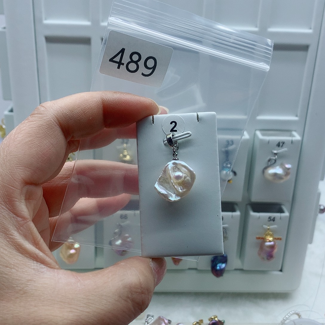 合金吊坠(不含链)淡水珍珠
