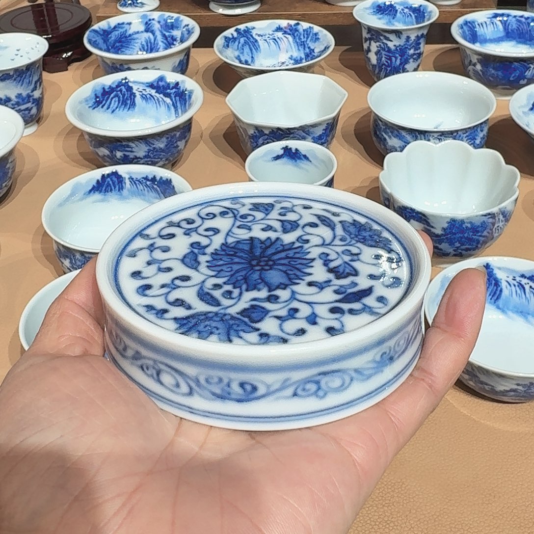 禅***景德镇纯手绘盖置