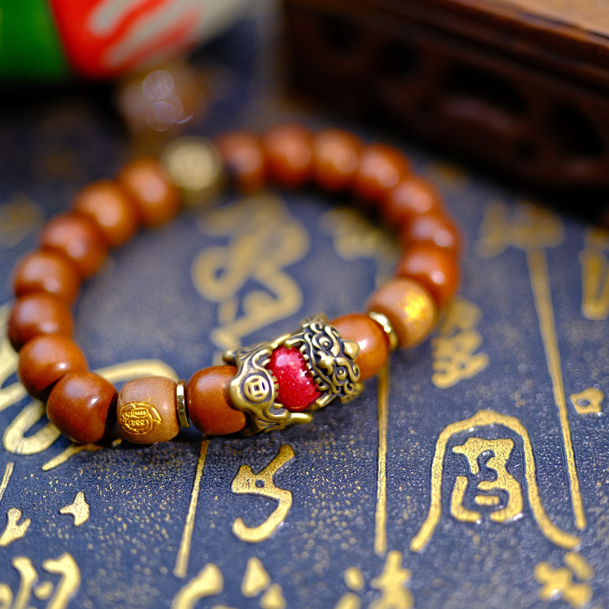 含辰砂工艺品【天然朱砂晶体颗粒】红晶砂晶体砂道圣雷枣木貔貅手串