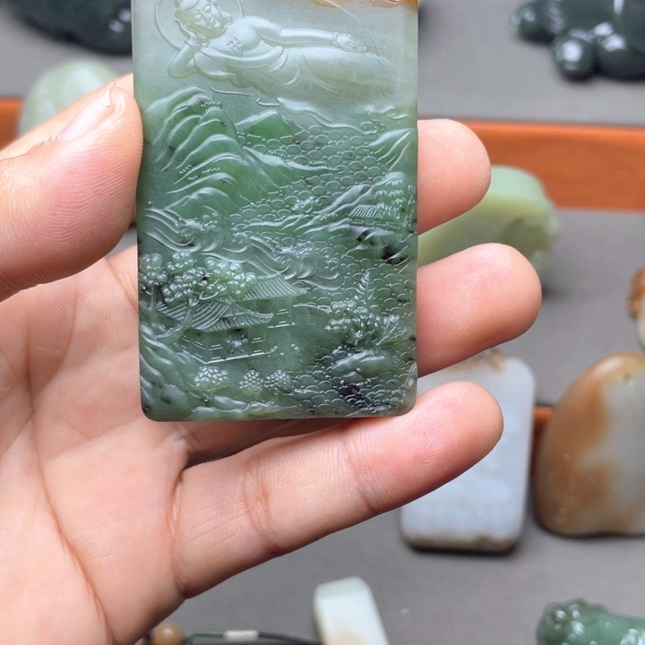 愿***生和田玉（碧玉）未镶嵌挂件