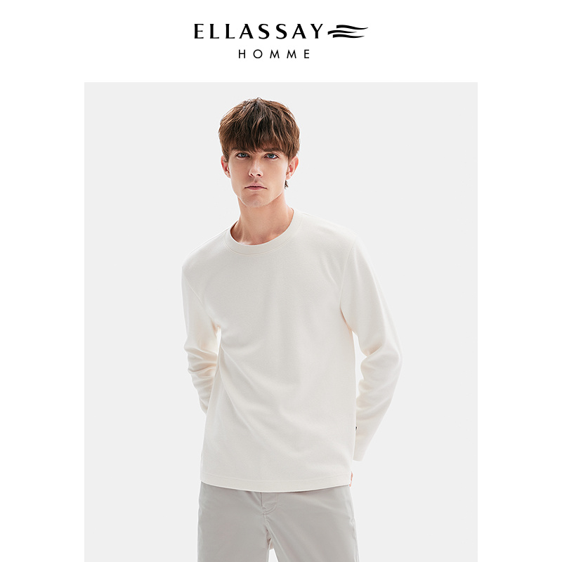 ELLASSAY歌力思男装25年新款双层织成长袖男士卫衣EME361Z01500