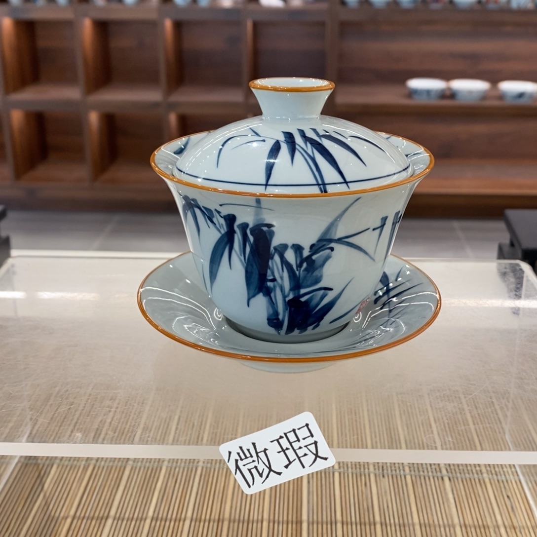 釉下彩老陶泥手工绘制