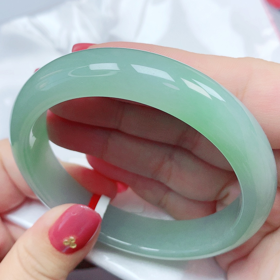 翡翠未镶嵌手镯天然缅甸翡翠A货392 主播强推！