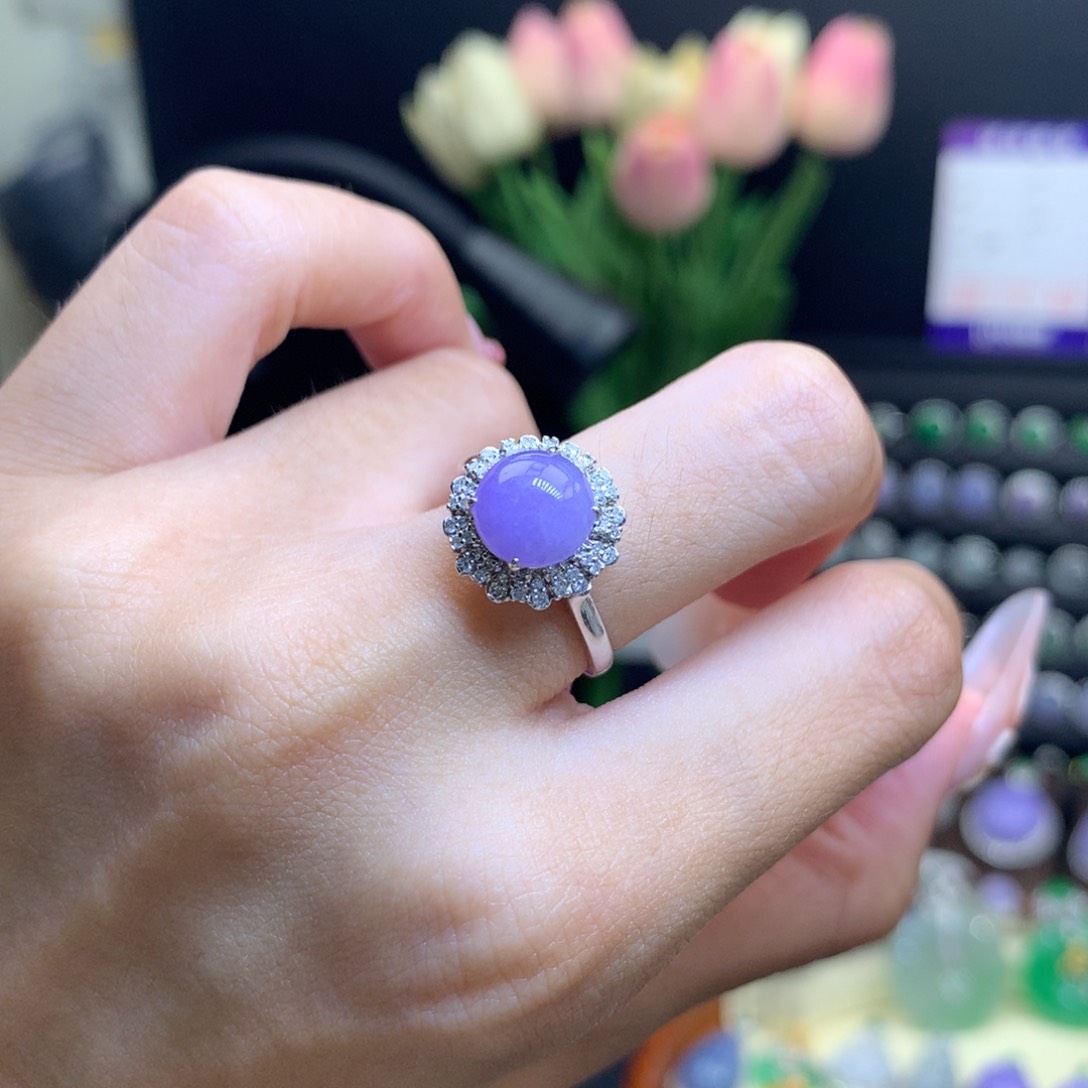 翡翠18K金镶嵌颈饰天然