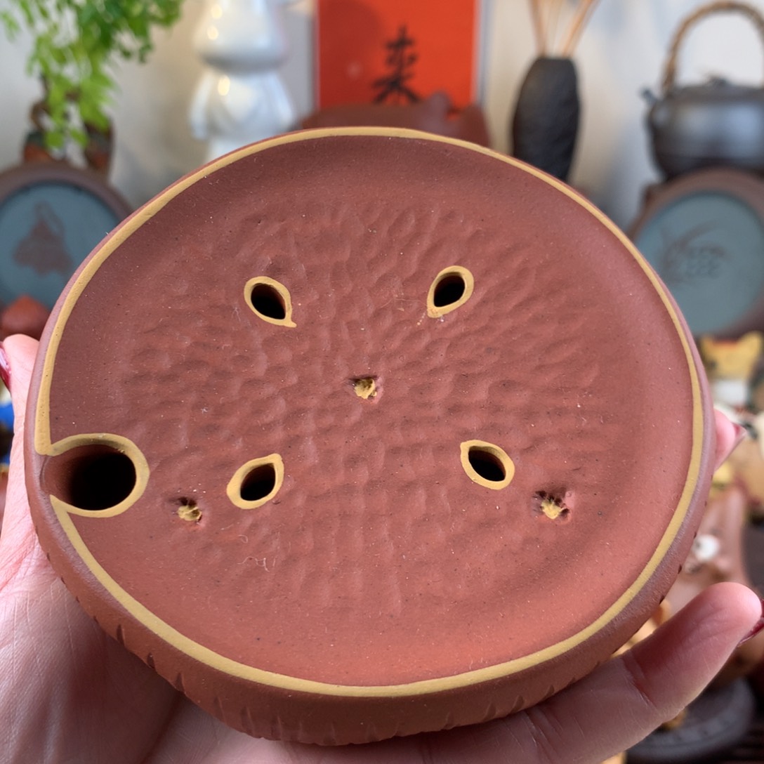 紫砂茶宠莲座壶承红