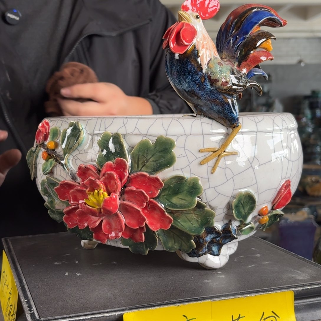 山***山。一风堂石湾花盆 瑕疵 内23*10
