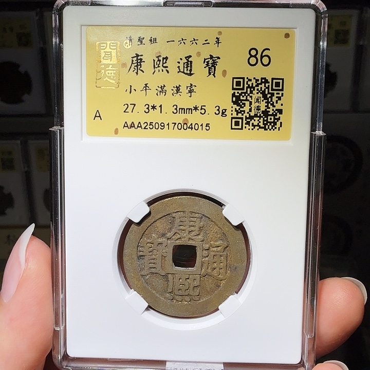 铜瀚海文物A康熙满汉宁，5.3克4015