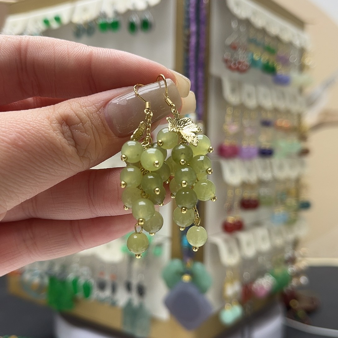 和田玉未镶嵌耳饰