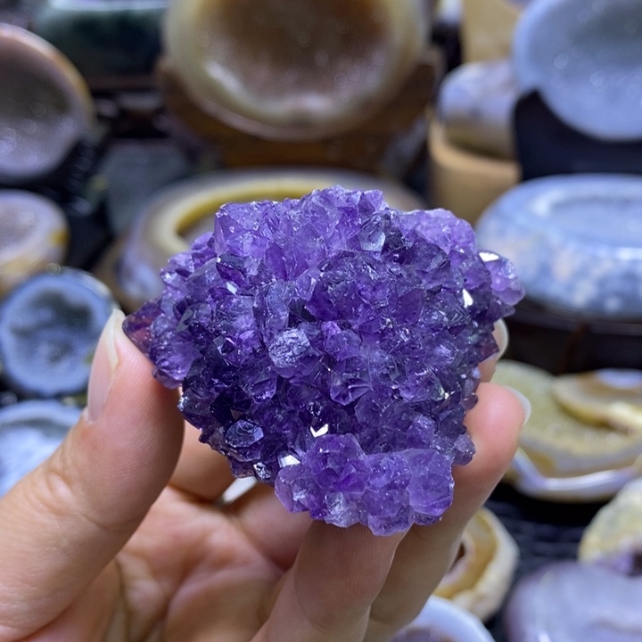 未镶嵌珠宝半成品水晶紫晶花