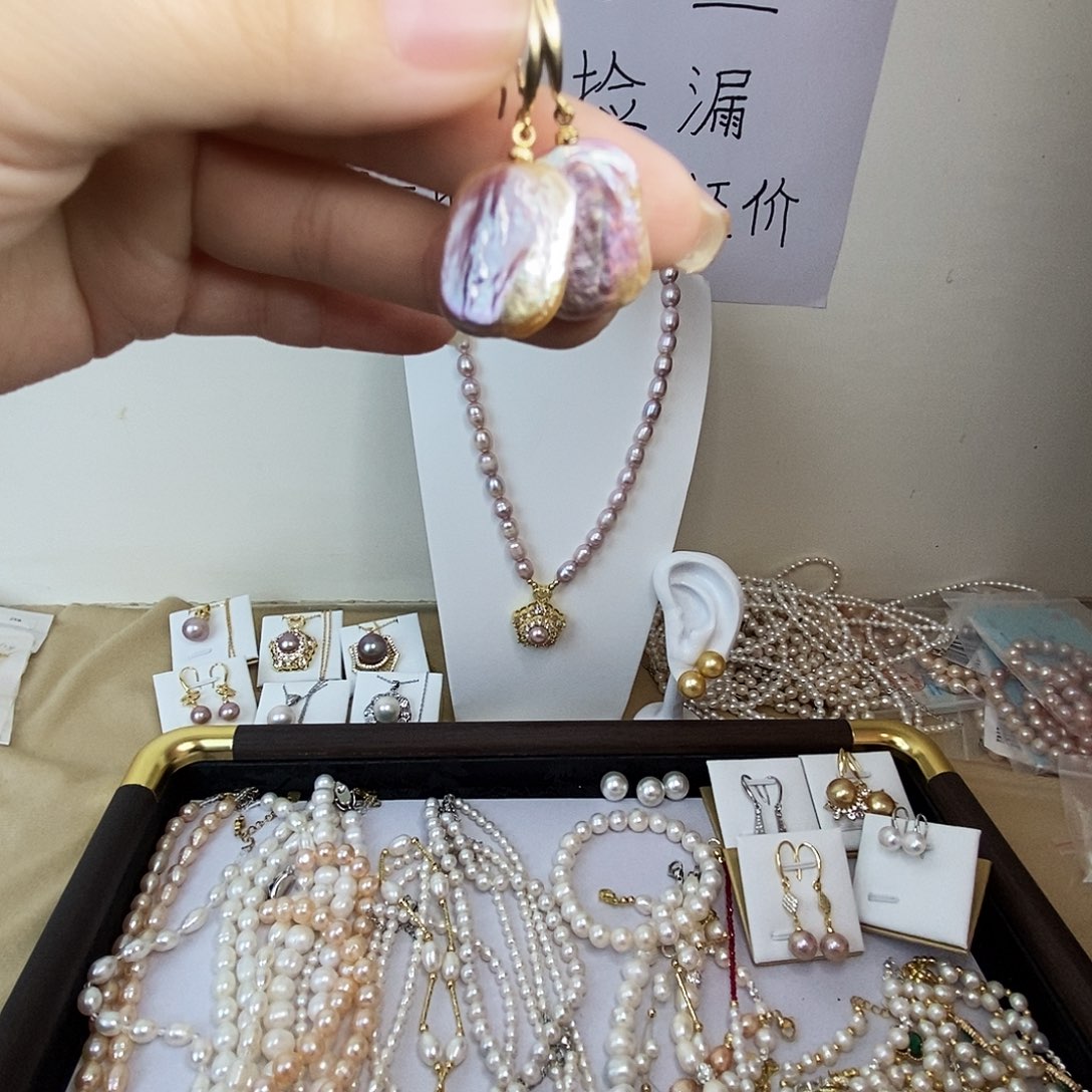 钛钢耳饰淡水珍珠