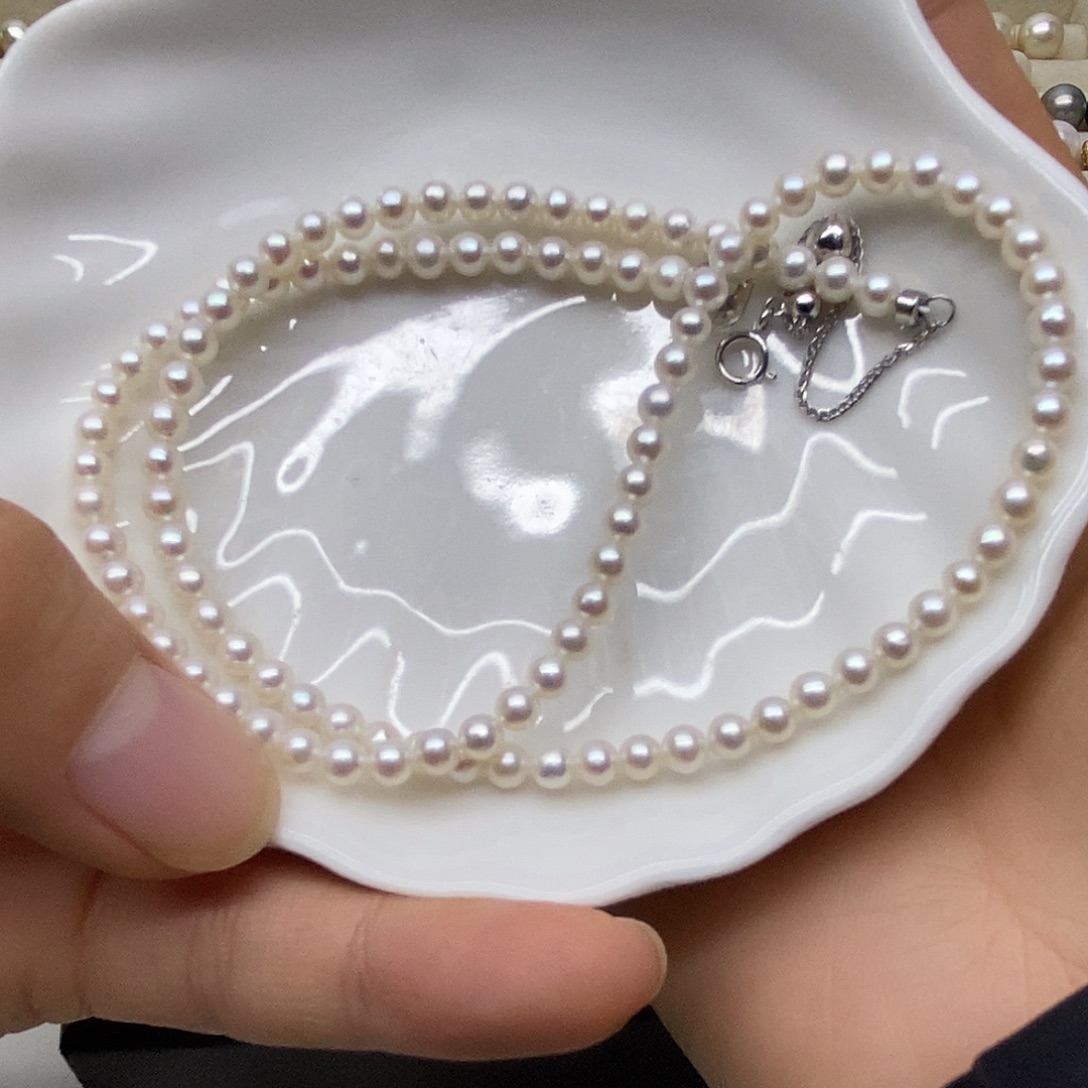 淡水珍珠银S925镶嵌项链