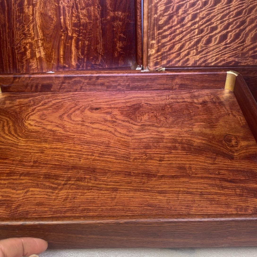 光***丈绒质木大国紫檀茶盘文盘