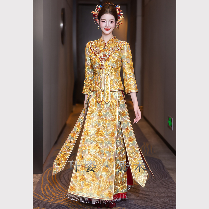 高端龙凤褂新娘结婚秀禾服婚服2025新款中式奢华褂凰出门接亲嫁衣