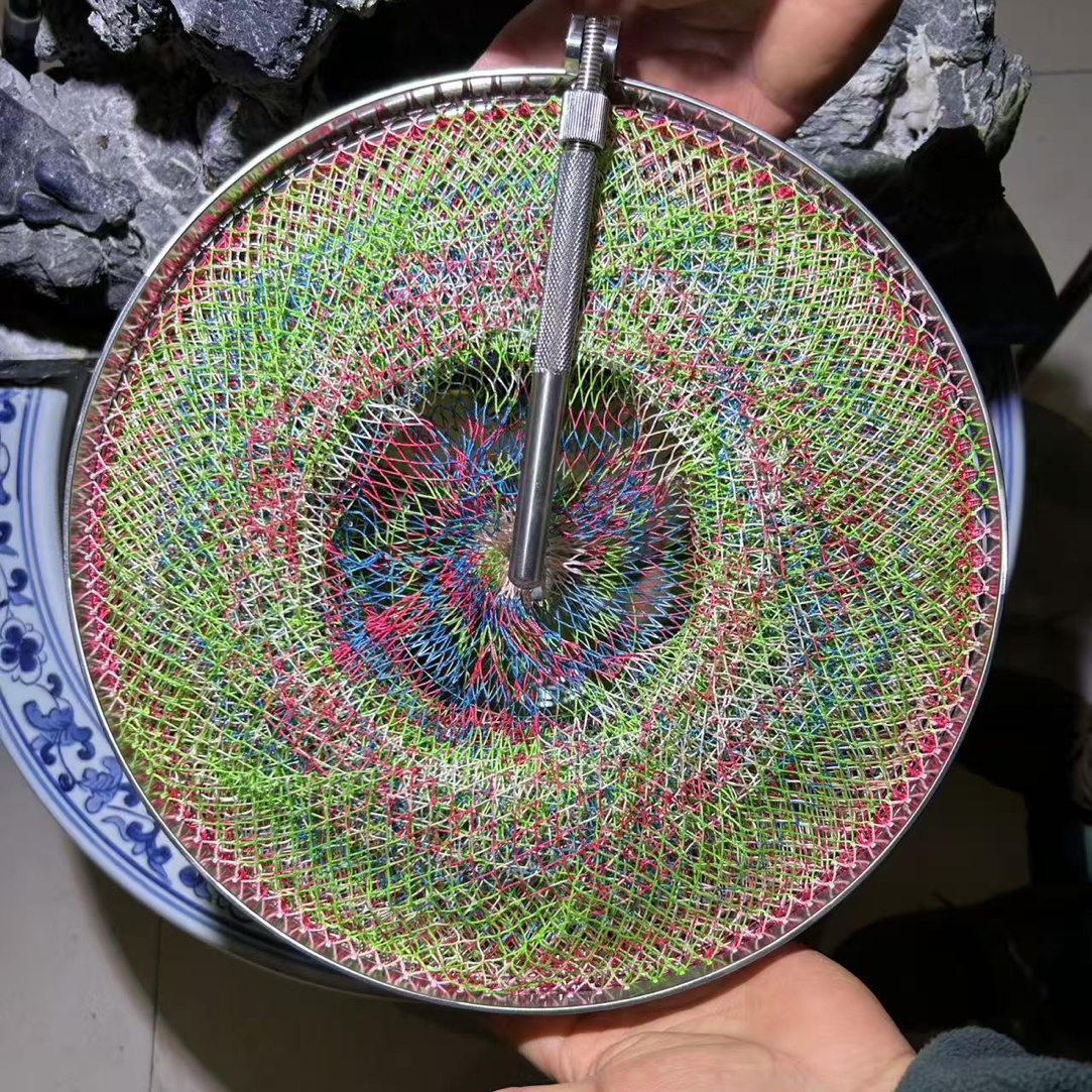 30直径1.6米8编海钓pe线304不锈钢圈口纯手工编织鱼护