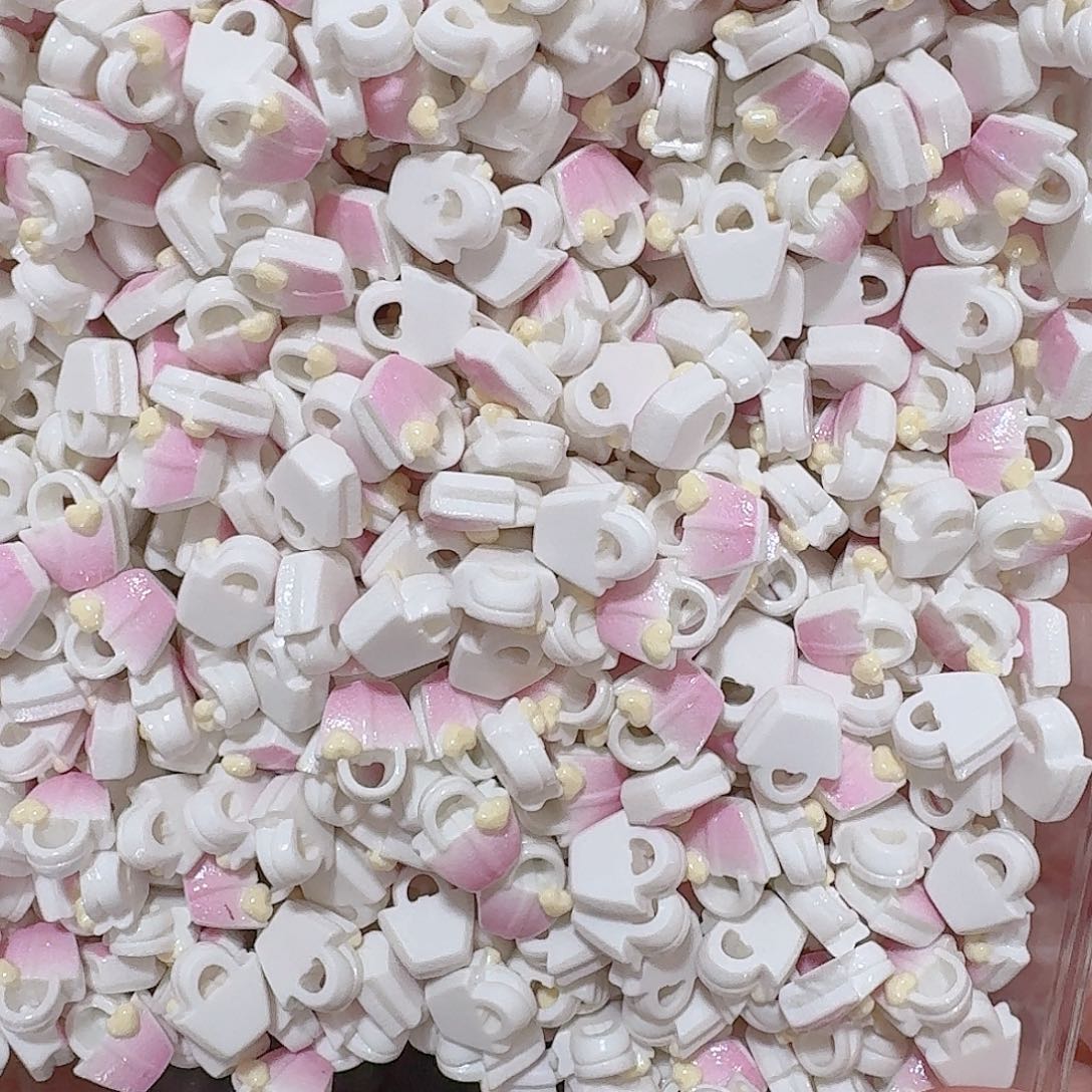 树脂想念迷你金粉粉红小包包100个