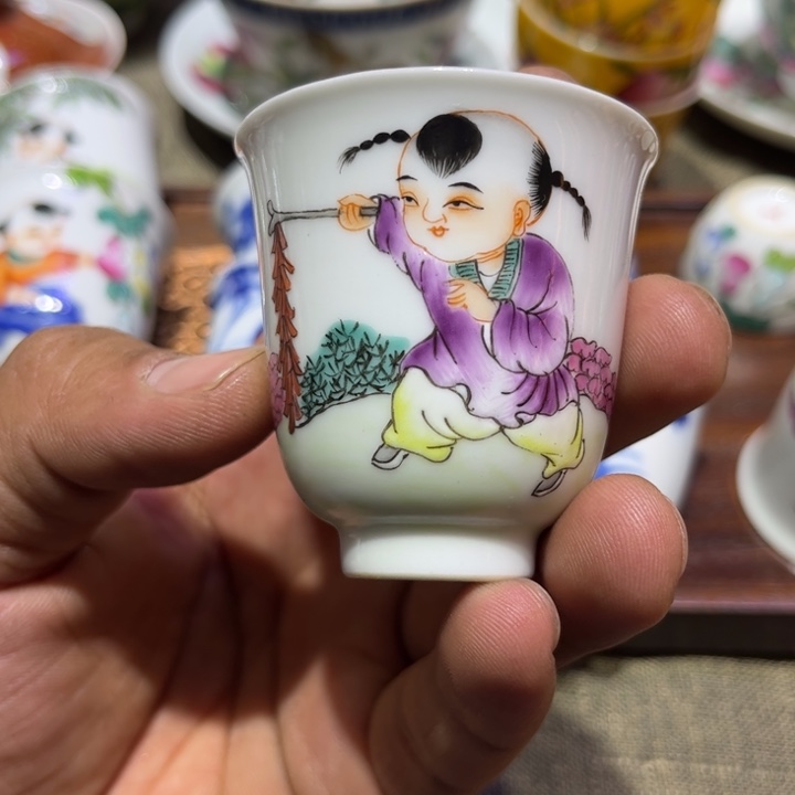 手绘精品盖碗茶杯