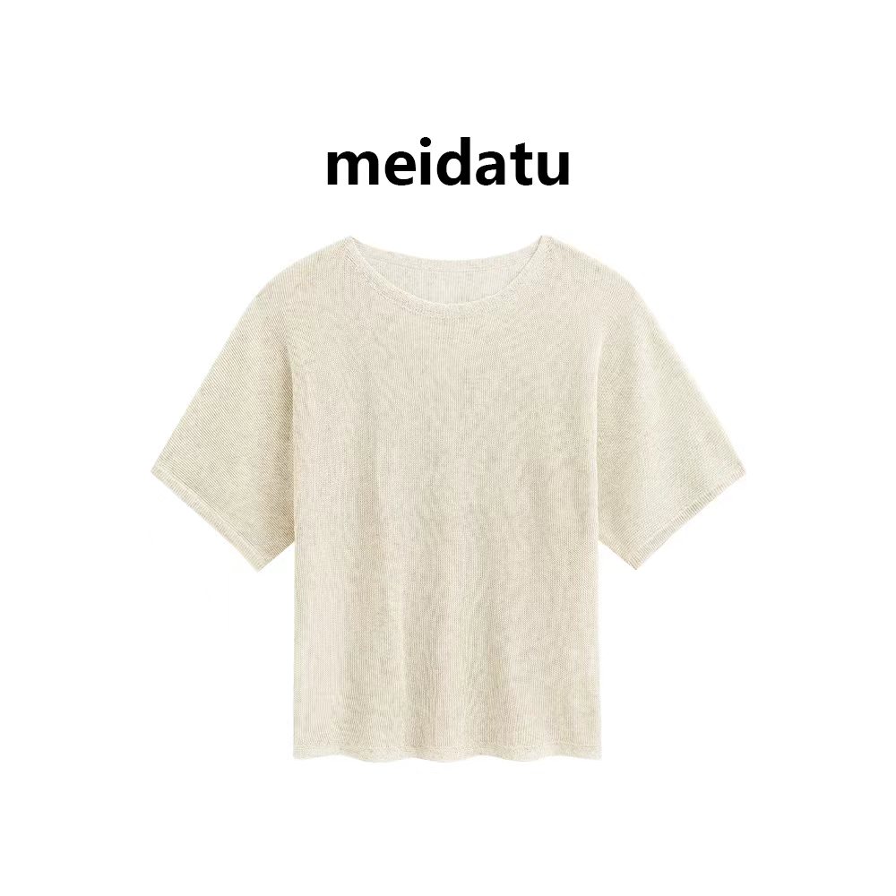 美哒兔（呼吸感）夏日舒爽透气针织上衣（高个子版）CM712-25G