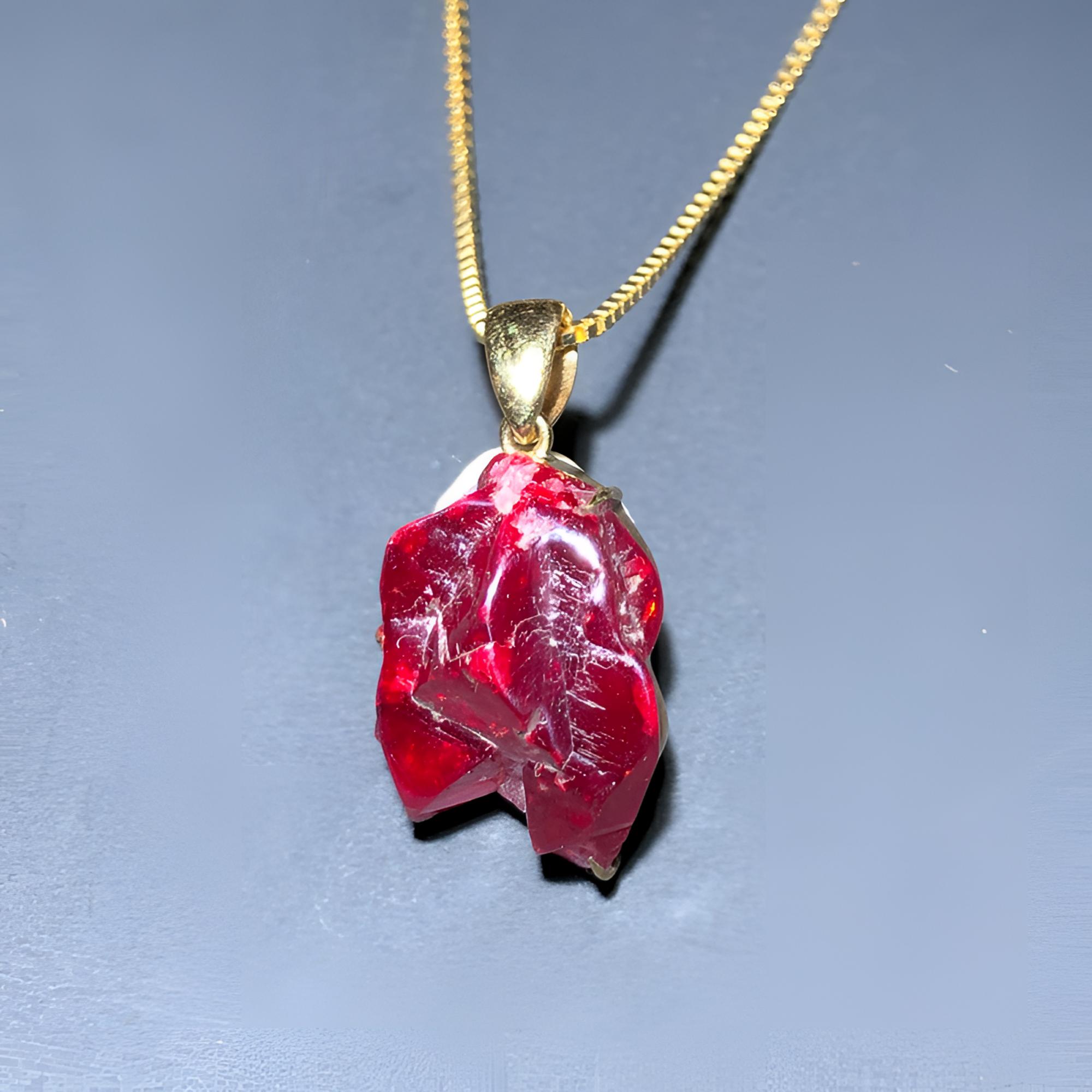 天然辰砂天然朱砂晶体矛头砂镶嵌18k吊坠通透红润男女保真正品
