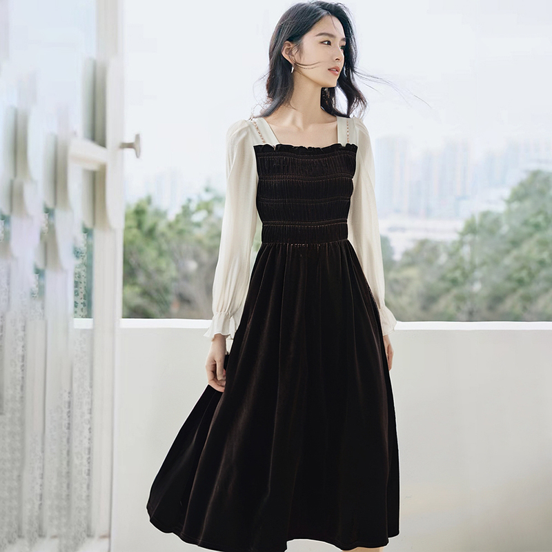 42087【纳系列】法式绒连衣裙7724314803