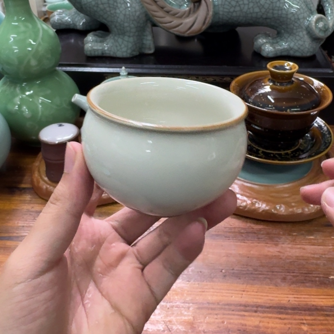 龙泉青瓷茶具微瑕7419