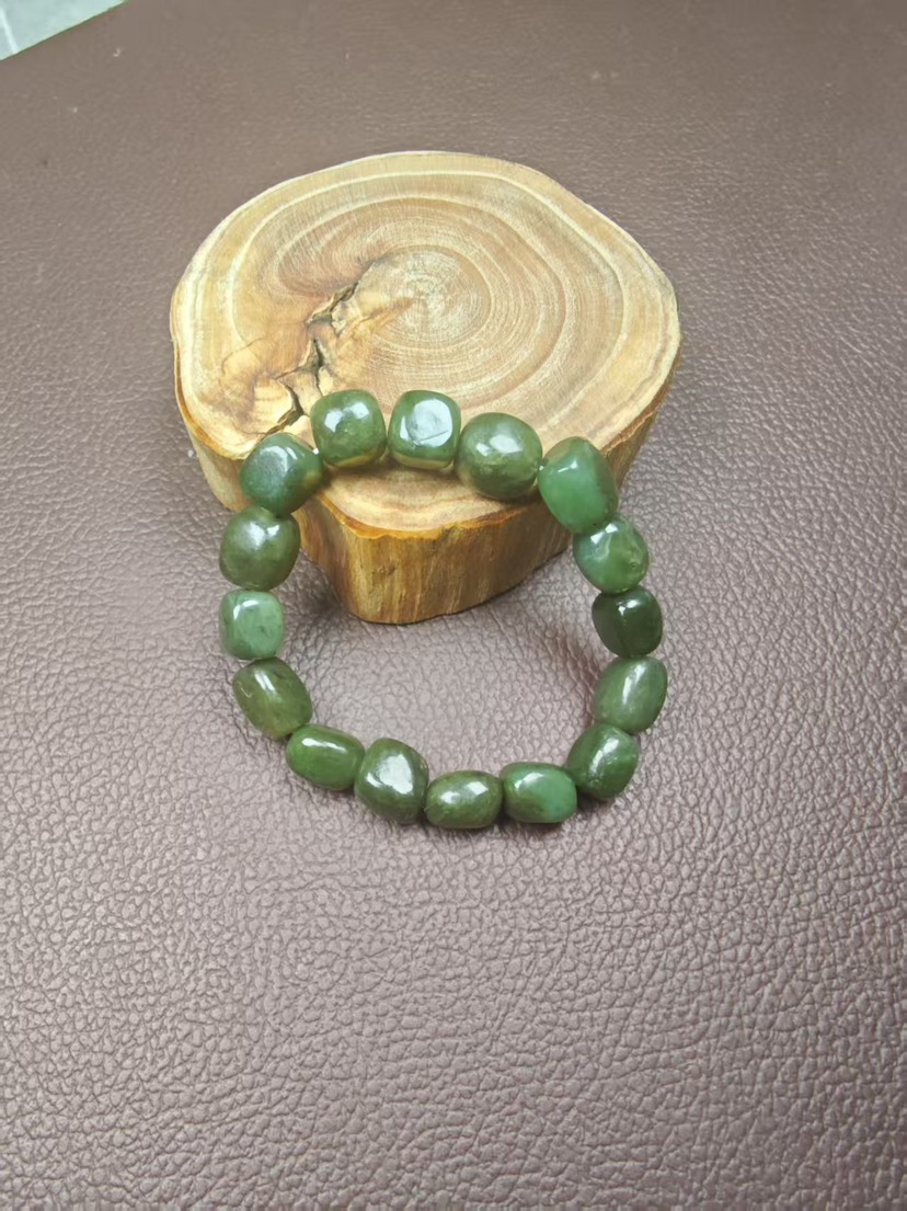 【集团臻选】纯天然和田玉碧玉随形手串(多样性拍一发一）1