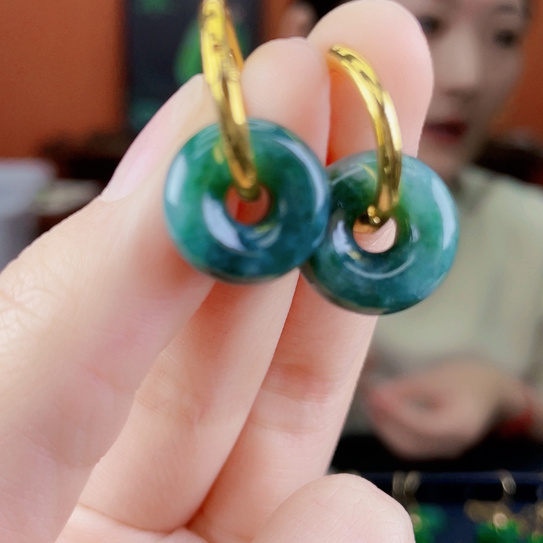 翡翠未镶嵌耳饰饰品