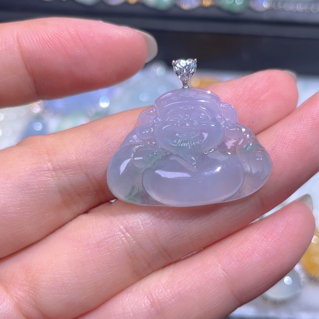 颈饰18K金镶嵌翡翠翡翠