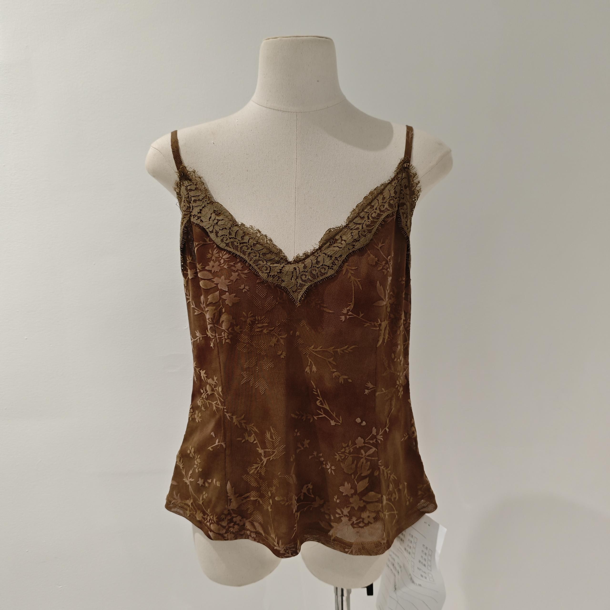 秋冬内搭内搭丝绒蕾丝吊带背心F6672