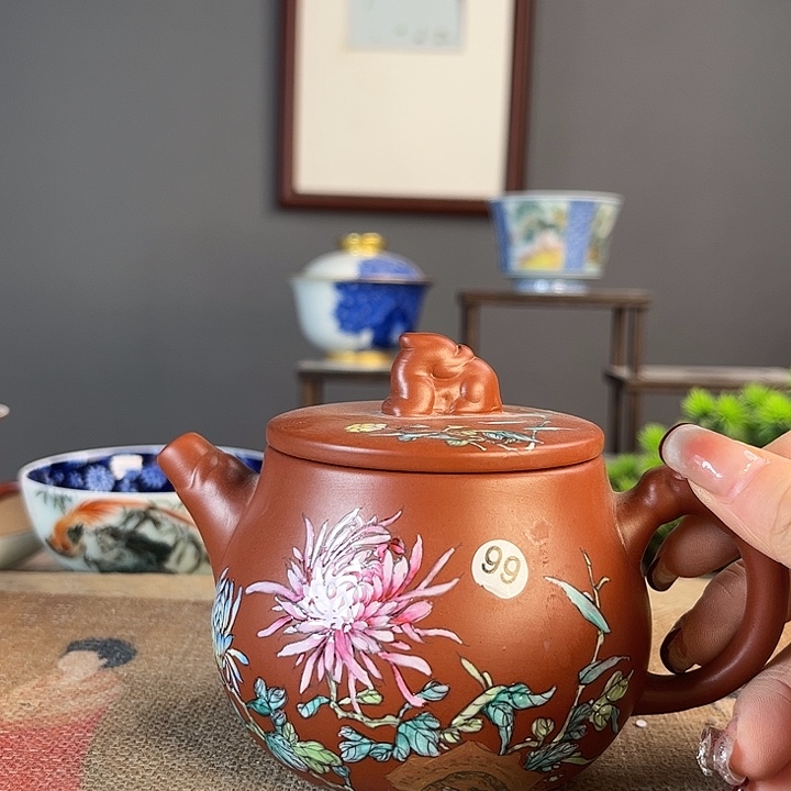 摆件景德柴烧茶杯多人