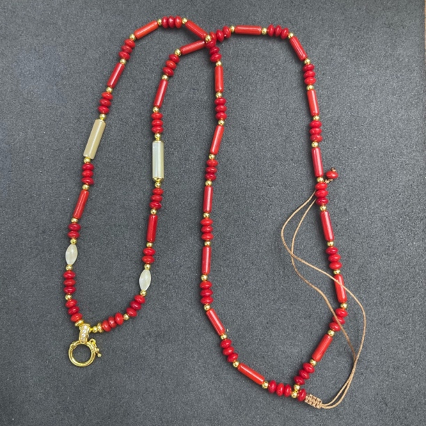 纯铜项链 B70-山姑娘长桶珠万能链0054