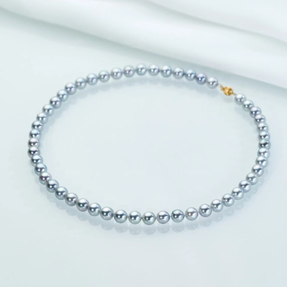 【三生专享】海水珍珠真多麻全珠链9-10mm/14k吉尔德证书