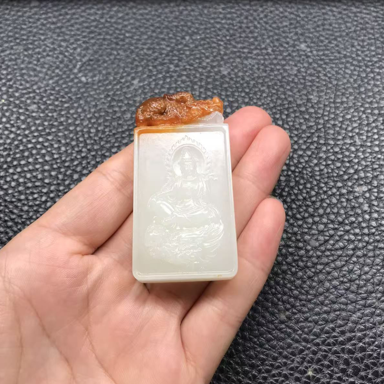 和田玉观音牌，实物漂亮