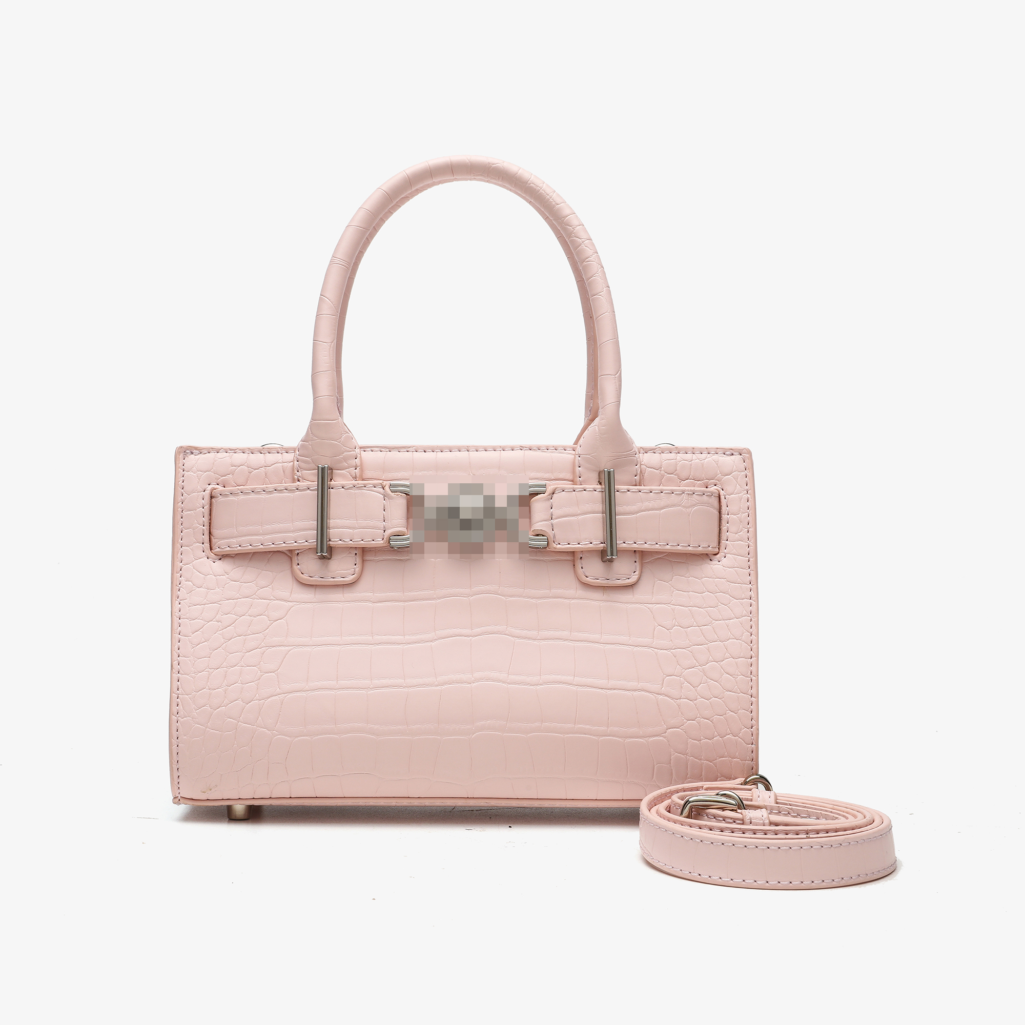 【唐同学专属】轻有鳄鱼纹手提凯莉包CK251018FX粉色