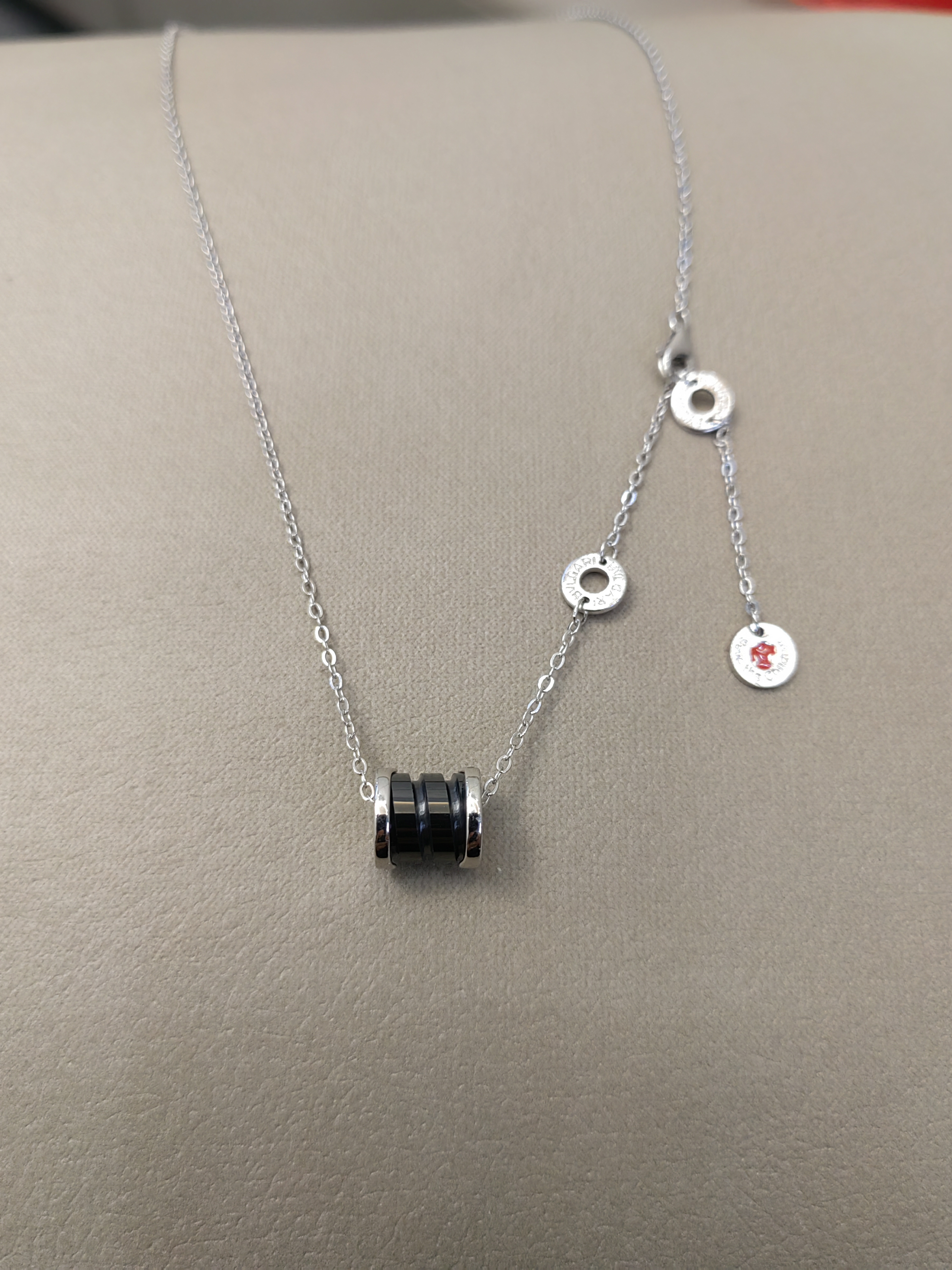 坠链均925银 喜公公纯银百搭休闲黑色小众小蛮腰项链吊坠