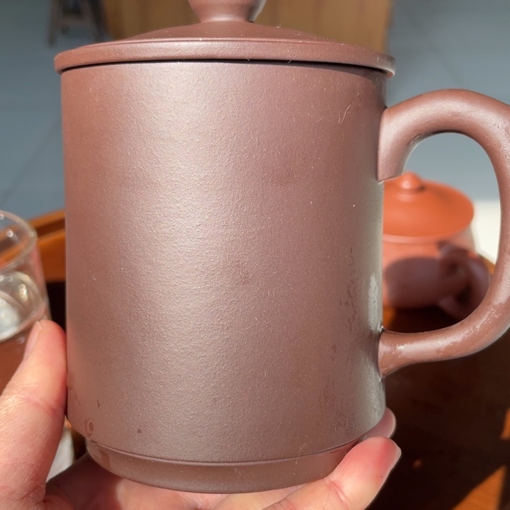 紫泥茶壶手工杯老杯紫茄泥