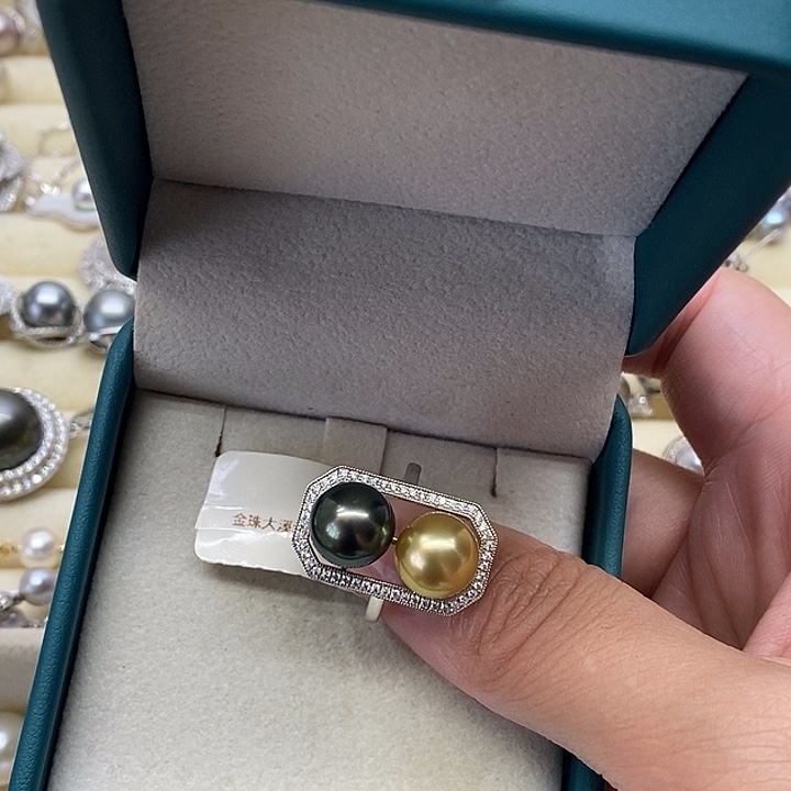 海水珍珠戒指18K金镶嵌