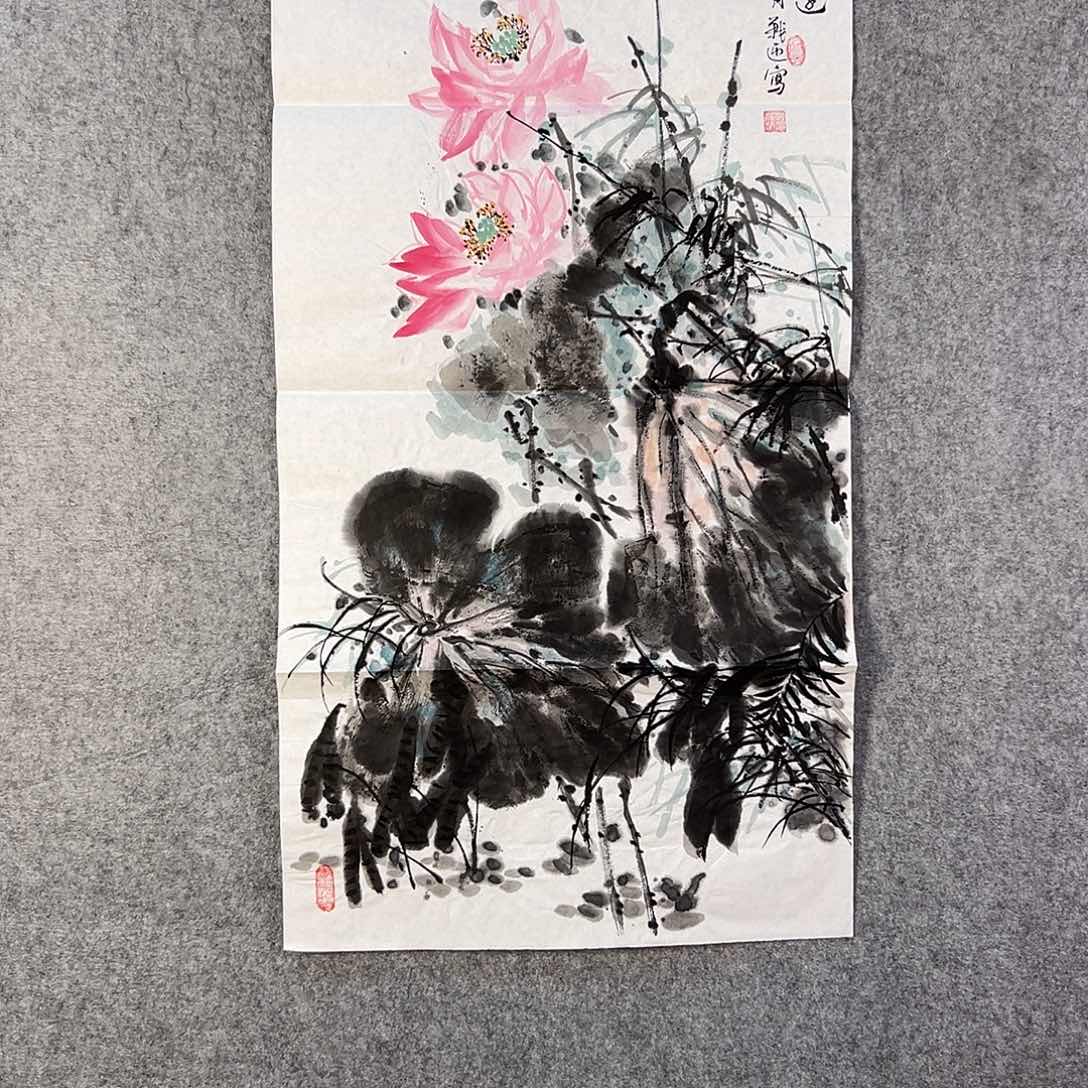 国画468 花鸟在树丛的顶端鸣叫叫声响