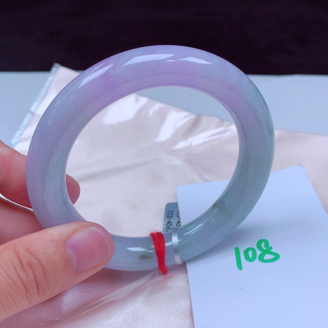 未镶嵌手镯翡翠缅甸天然A货翡翠手镯57.4圆条