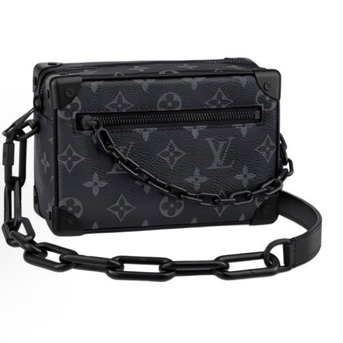 95新 LouisVuitton/路易威登 黑老花 soft trunk软盒子包