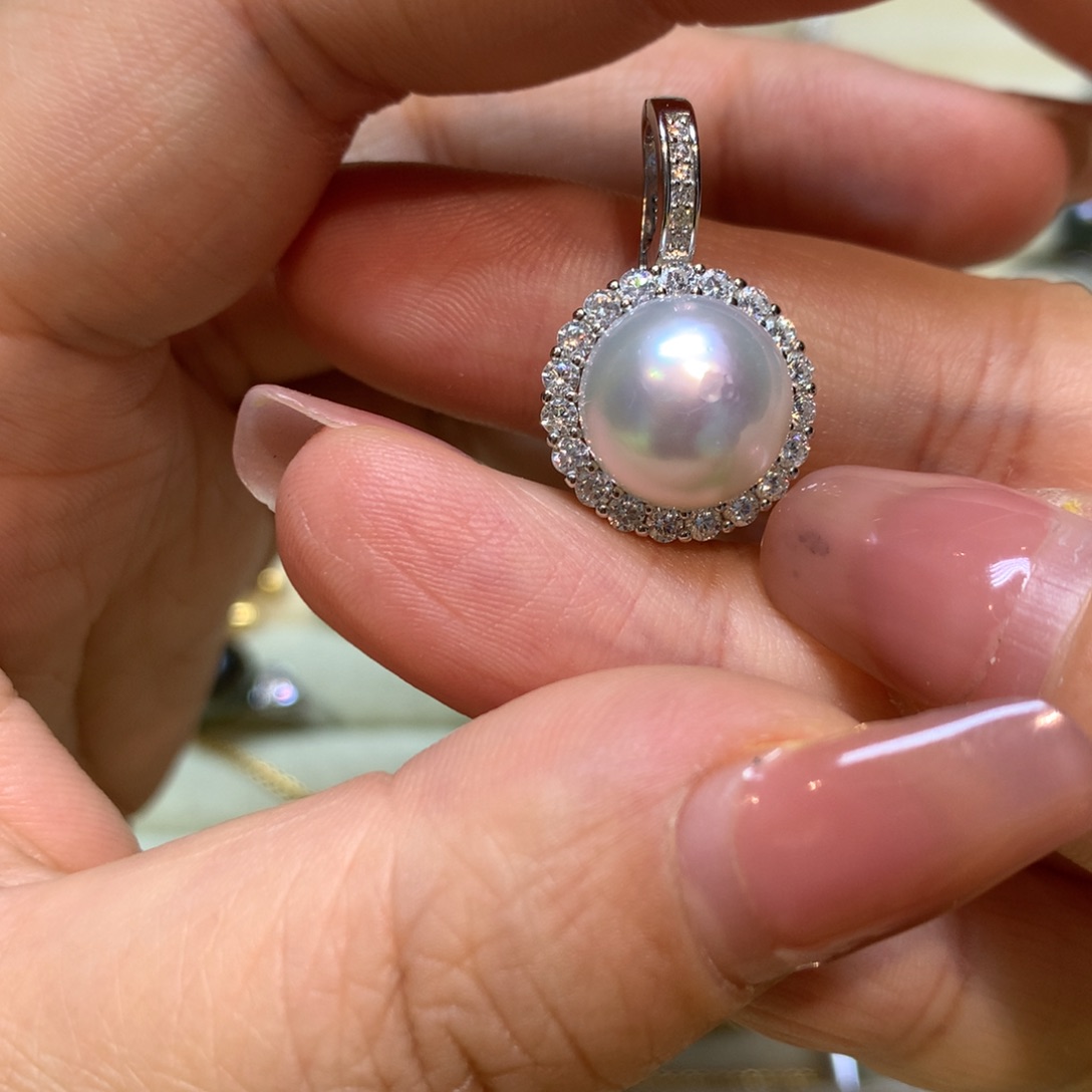 海水珍珠颈饰银S925镶嵌